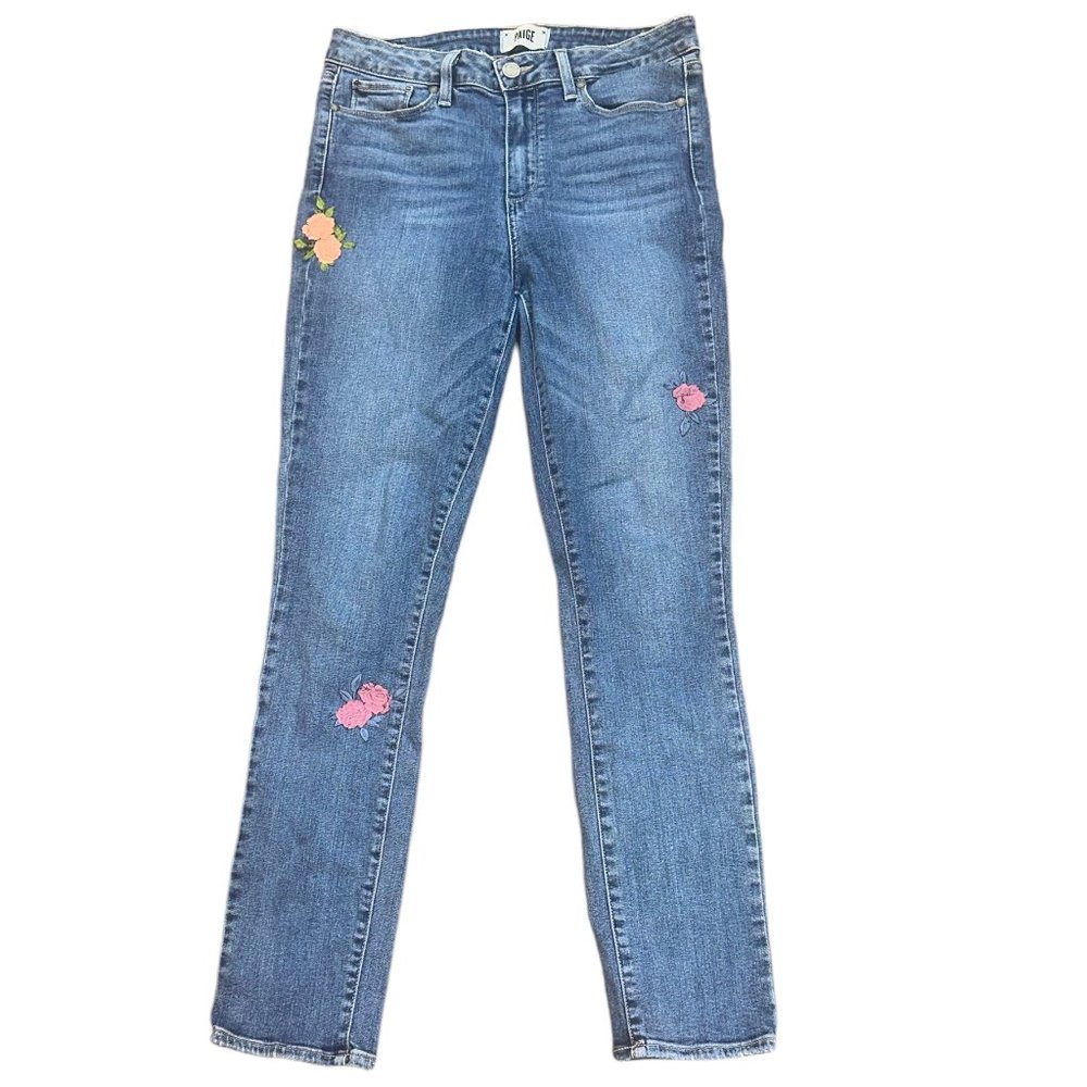 PAIGE Denim Hoxton Ankle Peg Rosemont Patch Jeans Size 30